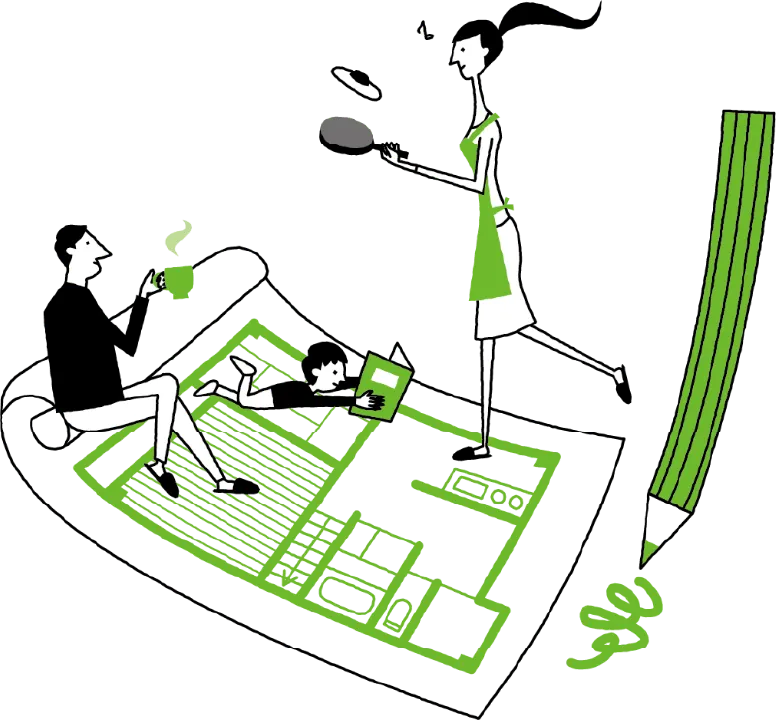 イラスト：オリジナル床暖房