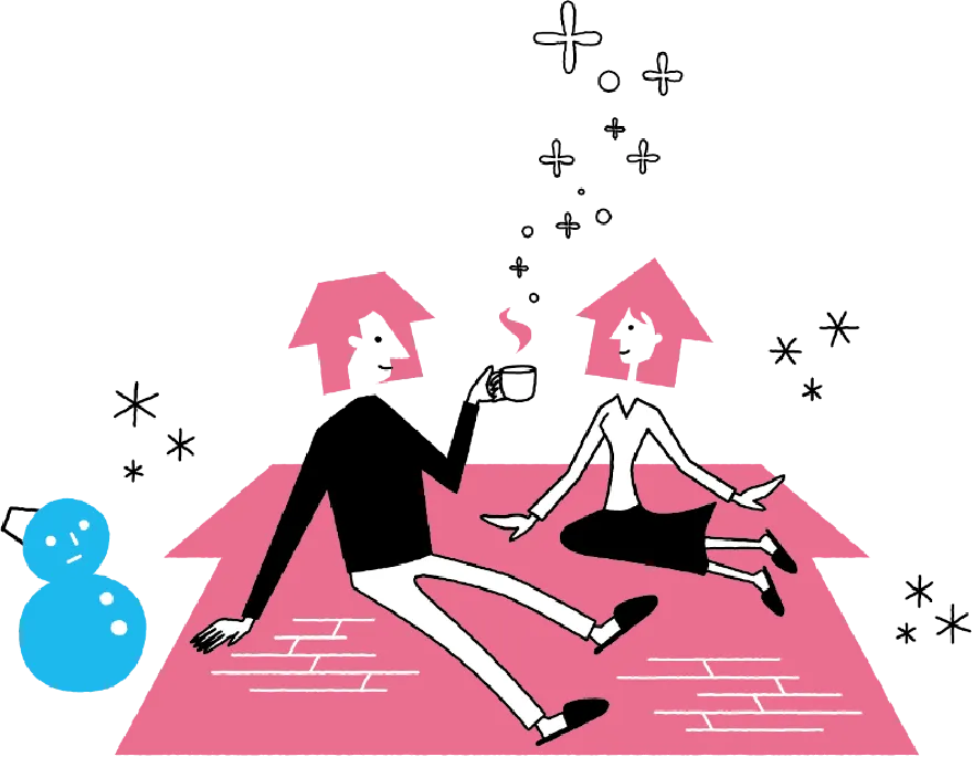 イラスト：標準で断熱等級6※に対応